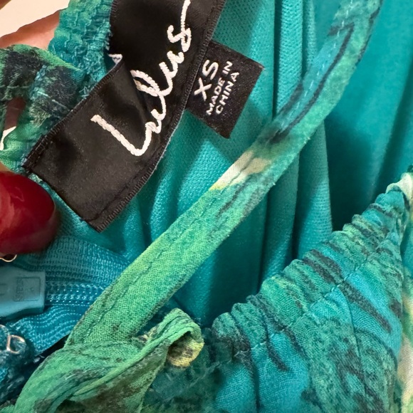 Lulu's Teal and Turquoise Dress - Picture 3 of 3